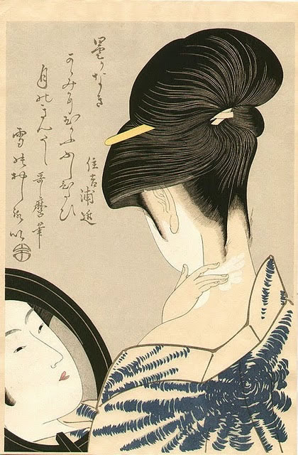 Utamaro- Mujer con espejo