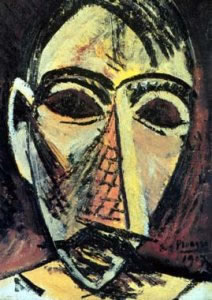 cabeza de hombre, picasso, 1907